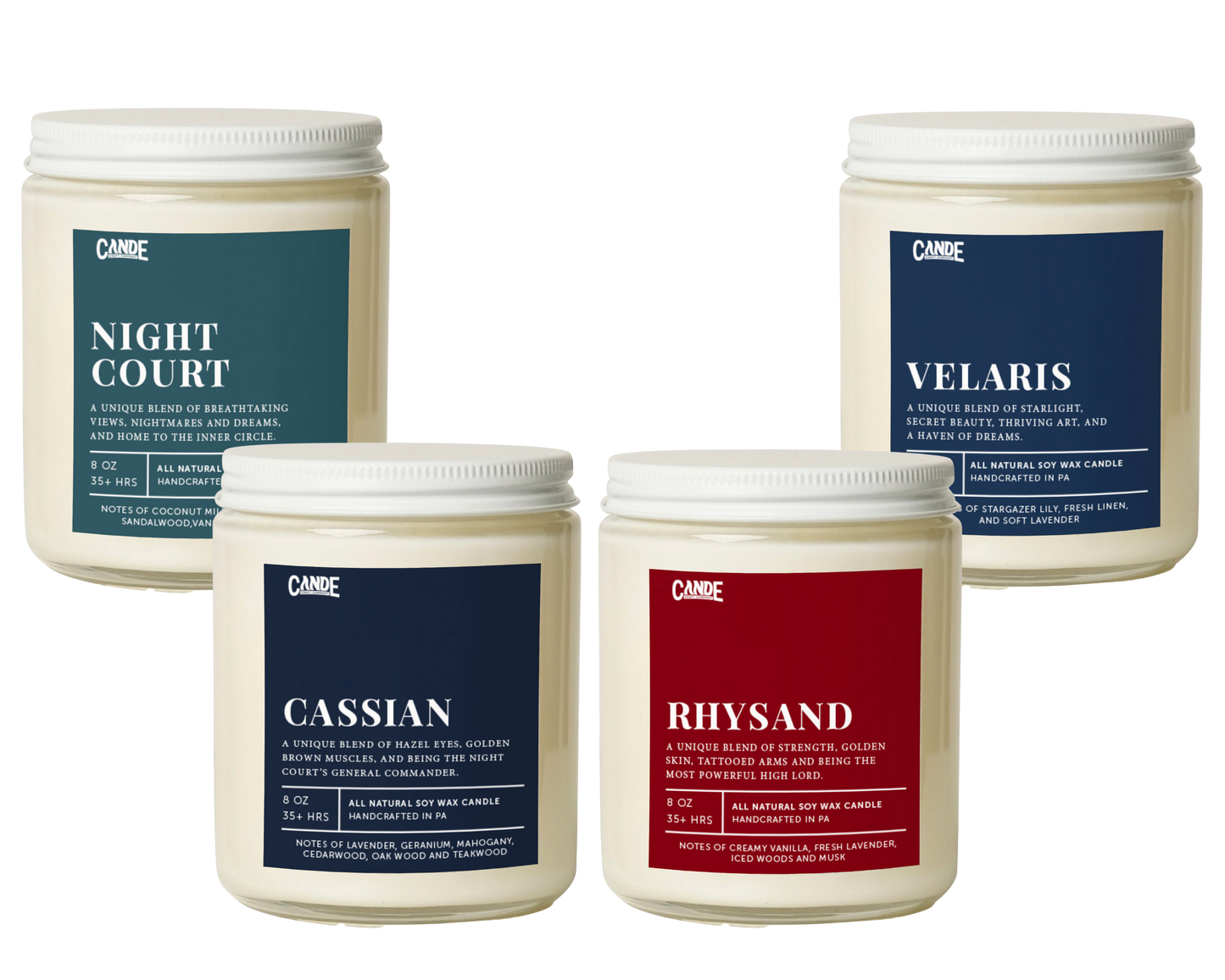 ACOTAR-Inspired Candle Bundle – Cassian, Rhysand, Night Court & Velaris