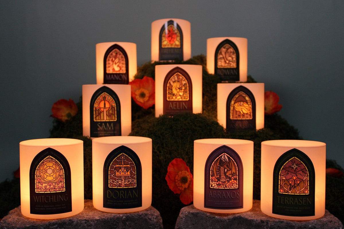 The full Throne of Glass™ candle collection