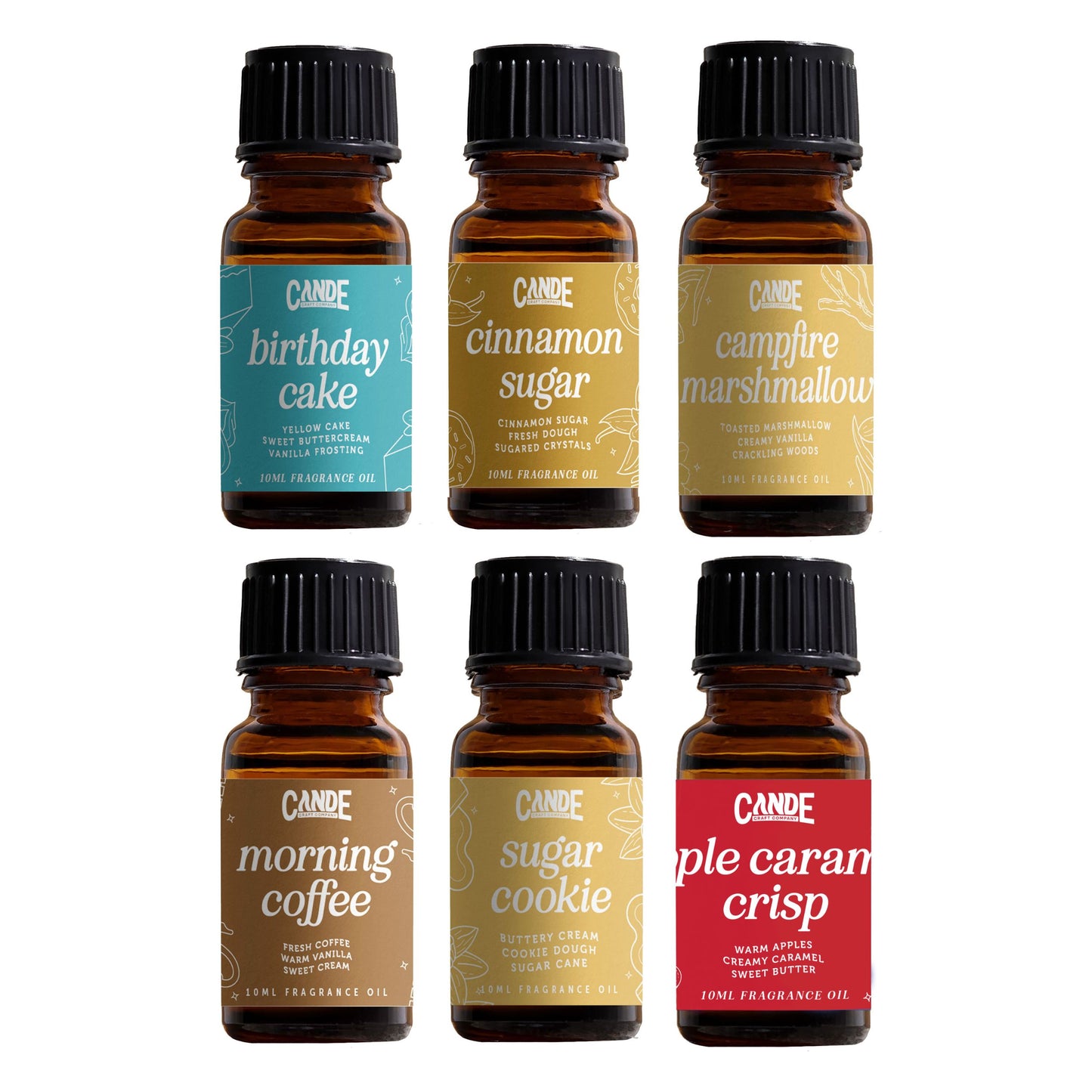 6 Pack Fragrance Oil Set for Home & Car | Long Lasting Scent Oils for Diffusers, Candles, Fresheners