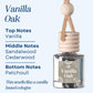 Vanilla Oak Scented Car Freshener