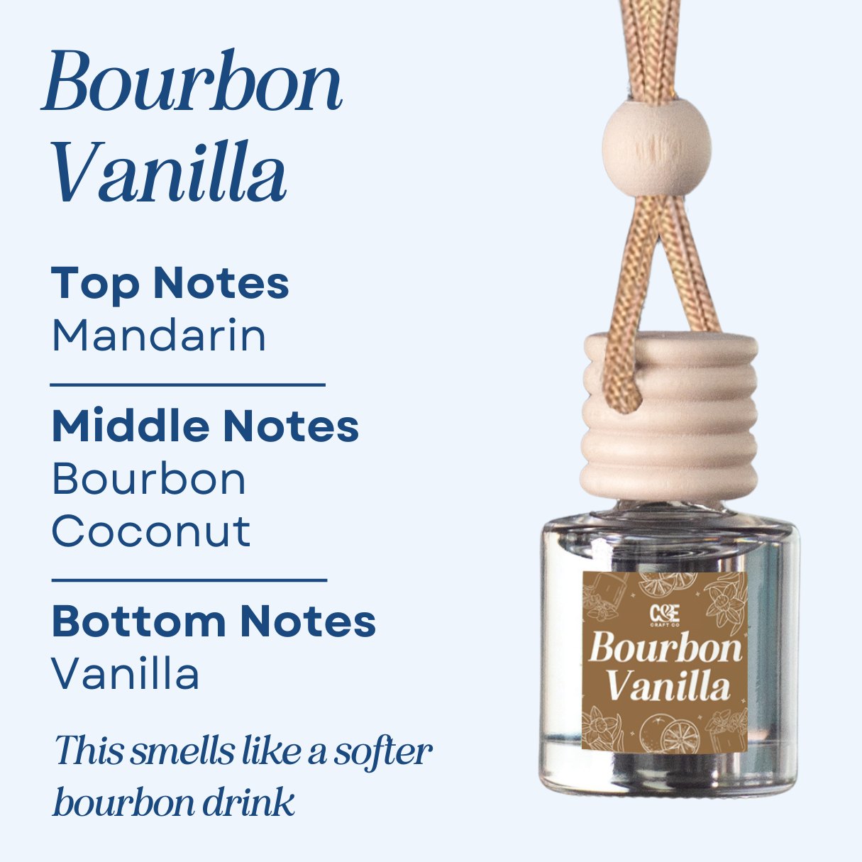 Bourbon Vanilla Scented Car Freshener