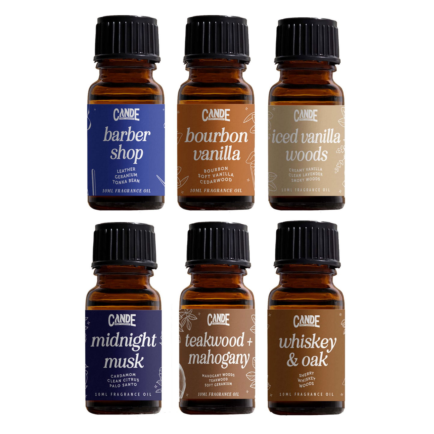 6 Pack Fragrance Oil Set for Home & Car | Long Lasting Scent Oils for Diffusers, Candles, Fresheners
