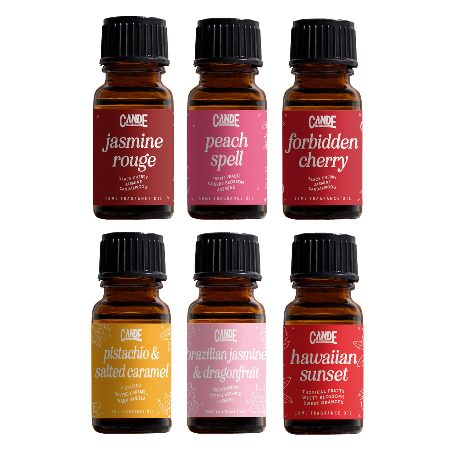 6 Pack Fragrance Oil Set for Home & Car | Long Lasting Scent Oils for Diffusers, Candles, Fresheners