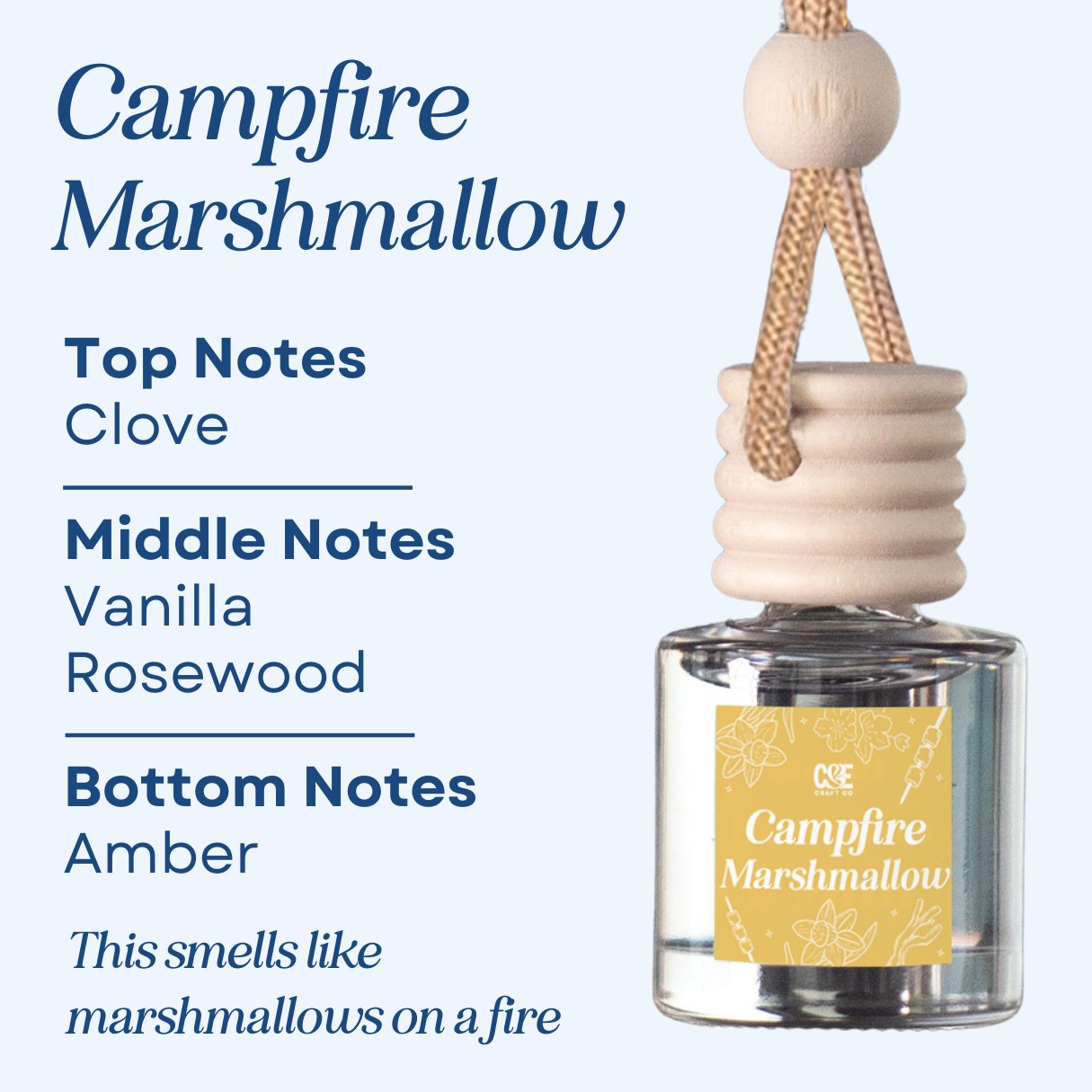 Campfire Marshmallow Scented Car Freshener