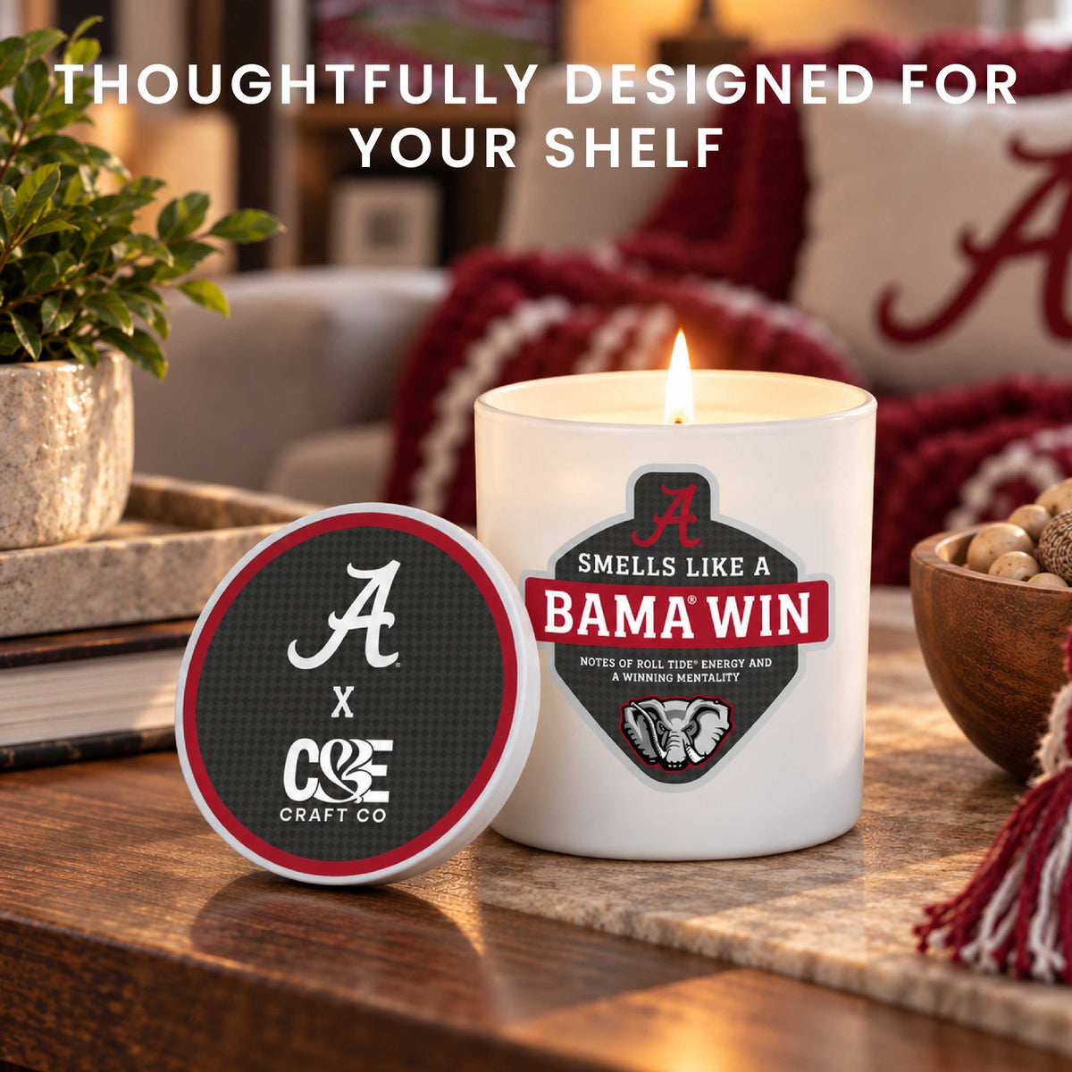 Smells Like a Bama Win Candle - The University of Alabama Crimson Tide Gift