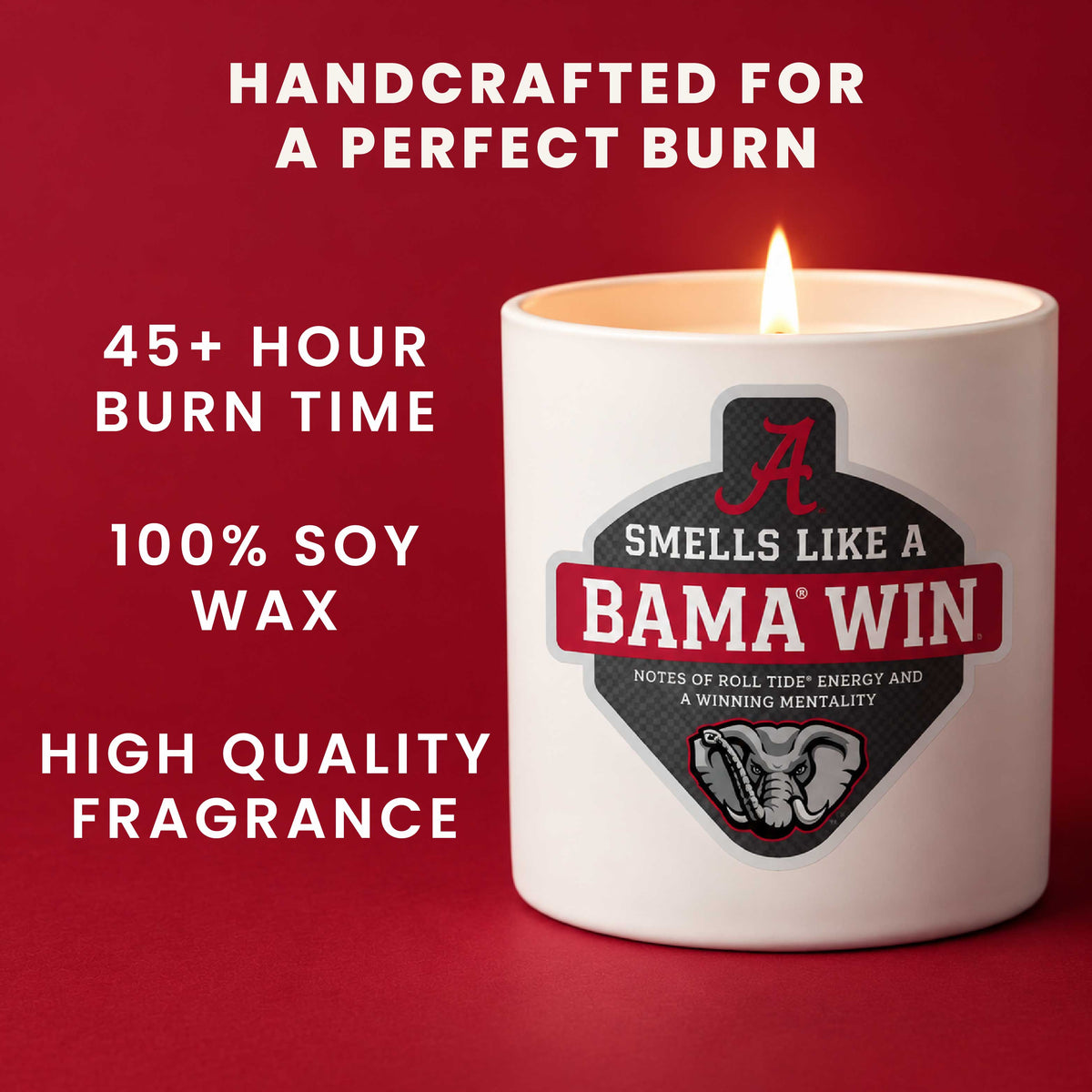 Smells Like a Bama Win Candle - The University of Alabama Crimson Tide Gift