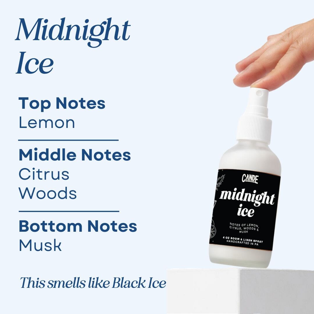 Scented Room & Linen Spray - Designer Fragrance for Home Ambiance Room Spray C & E Craft Co Midnight Ice 