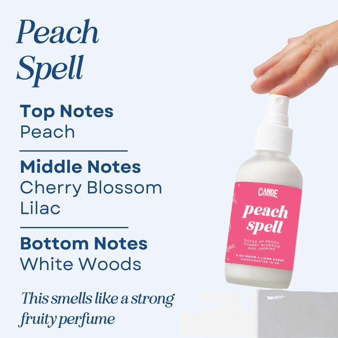Scented Room & Linen Spray - Designer Fragrance for Home Ambiance Room Spray C & E Craft Co Peach Spell 