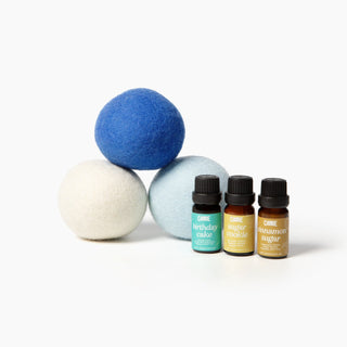Wool Dryer Balls - 3 Pack with 3 Fragrance Oils - 1000+ Loads - Premium Natural Fabric Softener - Reduces Drying Time & Static