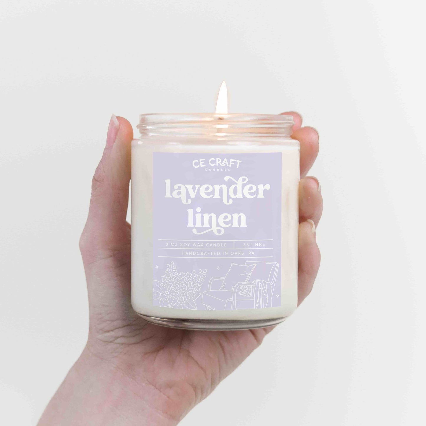 Lavender Linen Scented Candle Candles CE Craft 