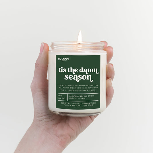 Tis the Damn Season Scented Candle Candles CE Craft 
